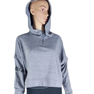 Under Armour Heather Gray Cropped Hoodie Sweatshirt